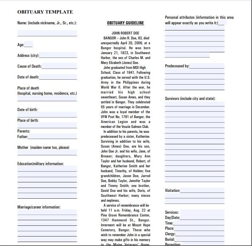 Rotate Pdf Keys Create a Meaningful Tribute Fill in an Obituary Template Online